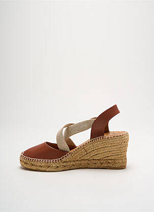 Espadrilles tissage satiné talon de 7 à 9cm marron TONI PONS femme