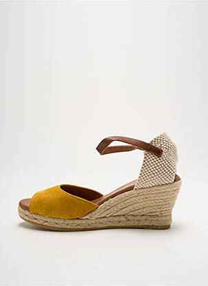 Espadrilles nubuck talon de 7 à 9cm jaune LA MAISON DE L'ESPADRILLE femme