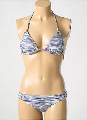 Maillot de bain 2 pièces stretch haut triangles bleu ROXY femme