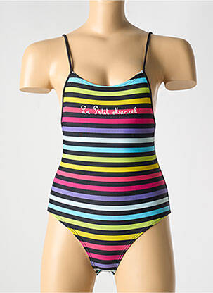 Maillot de bain 1 pièce imprimé rayures noir LITTLE MARCEL fille