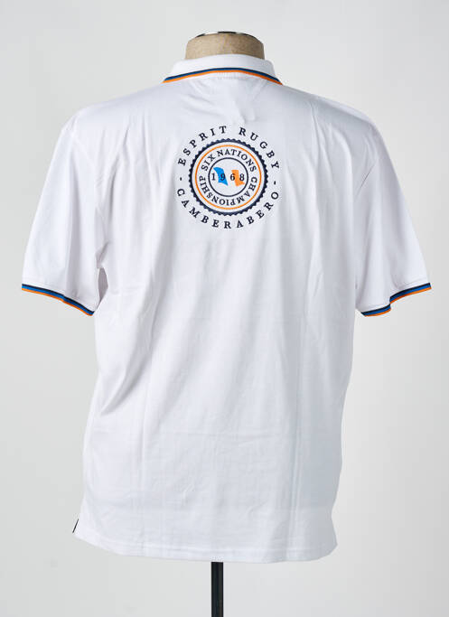 Polo tissage jersey manches courtes blanc CAMBERABERO homme