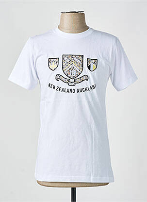 T-shirt broderie manches courtes blanc CAMBERABERO homme