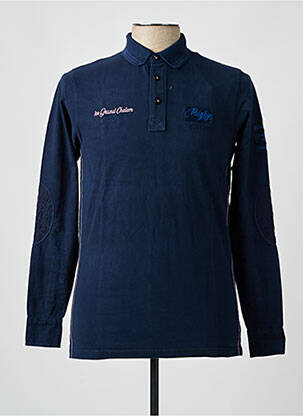 Polo manches longues manches longues bleu CAMBERABERO homme