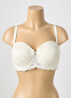 Soutien-gorge tissage dentelle haut soutien-gorge emboitant blanc LISE CHARMEL femme