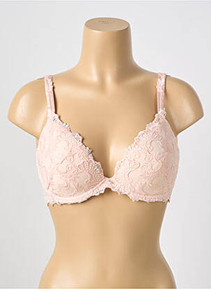 Soutien-gorge tissage dentelle haut soutien-gorge moulé rose LISE CHARMEL femme