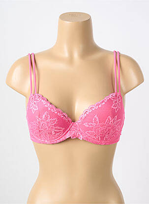 Soutien-gorge tissage dentelle haut soutien-gorge moulé rose COTTON CLUB femme