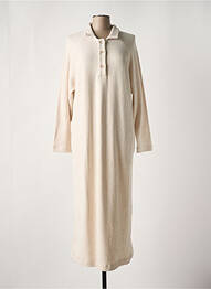 Chemise de nuit manches longues beige PLUTO femme