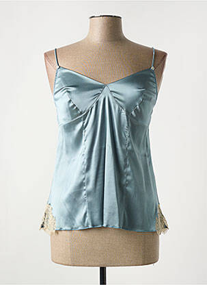 Top/caraco tissage satiné bleu ROSY femme