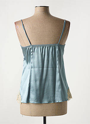 Top/caraco tissage satiné bleu ROSY femme