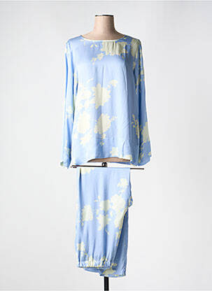 Pyjama coupe droite bleu PLUTO femme