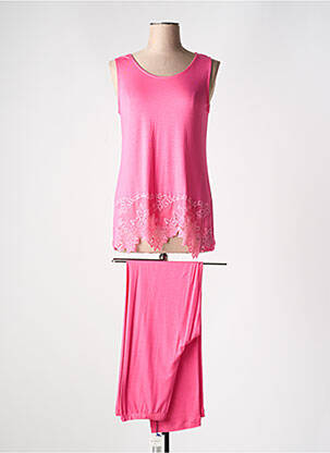 Pyjama coupe droite rose COTTON CLUB femme