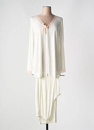 Pyjama coupe droite blanc LIONELLA femme