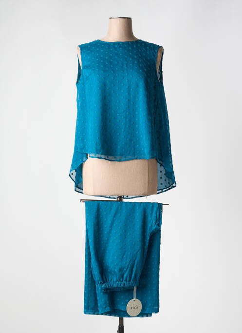 Pyjama coupe droite bleu VIVIS femme