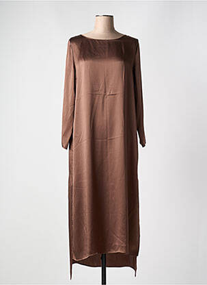 Chemise de nuit manches longues marron VIVIS femme