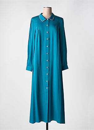 Chemise de nuit manches longues bleu VIVIS femme