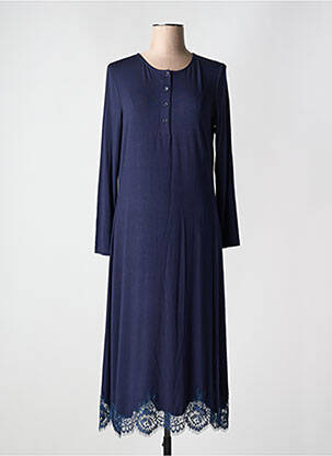 Chemise de nuit manches longues bleu VIVIS femme