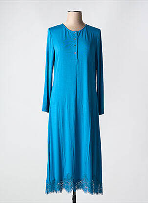 Chemise de nuit manches longues bleu clair VIVIS femme