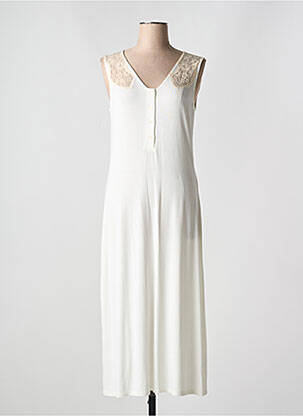 Chemise de nuit col v beige VIVIS femme
