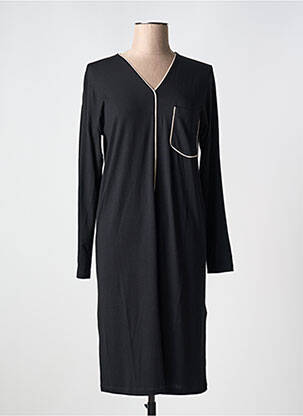 Chemise de nuit manches longues noir PLUTO femme