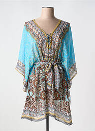 Robe de plage manches 3/4 bleu VANIA femme