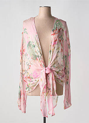 Gilet manches longues resserrée sur le bas rose RACHEL PAPPO femme