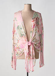 Gilet manches longues resserrée sur le bas rose RACHEL PAPPO femme