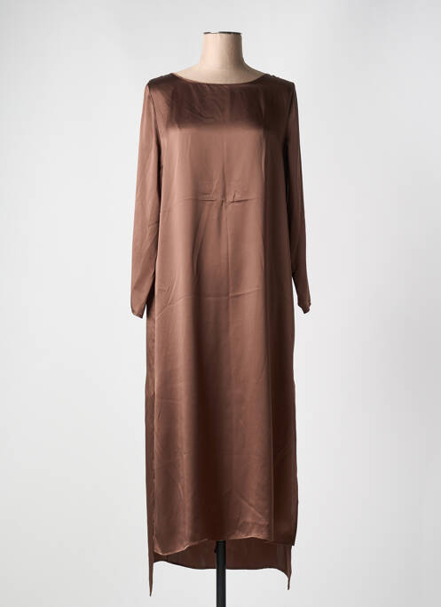 Chemise de nuit manches longues marron VIVIS femme