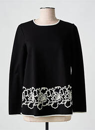 Sweat-shirt broderie manches longues noir LISANZA femme