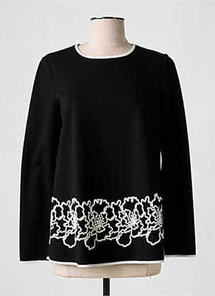 Sweat-shirt tissage jersey manches longues noir LISANZA femme