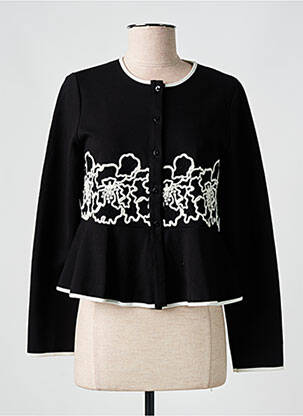 Veste casual col rond noir LISANZA femme