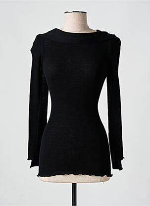 Pull stretch manches longues noir LISANZA femme