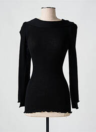 Pull stretch manches longues noir LISANZA femme
