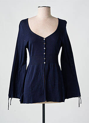 Gilet manches longues stretch bleu LISANZA femme