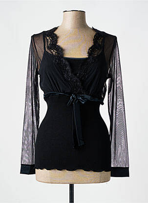 Top stretch manches longues noir LISANZA femme