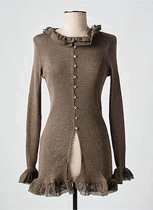 Gilet manches longues marron LISANZA pour femme