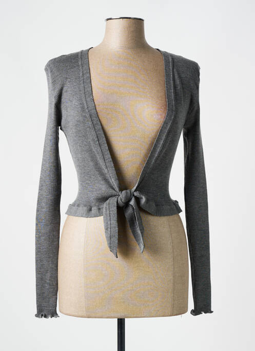 Gilet manches longues stretch gris LISANZA femme