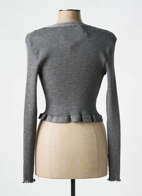 Gilet manches longues stretch gris LISANZA femme
