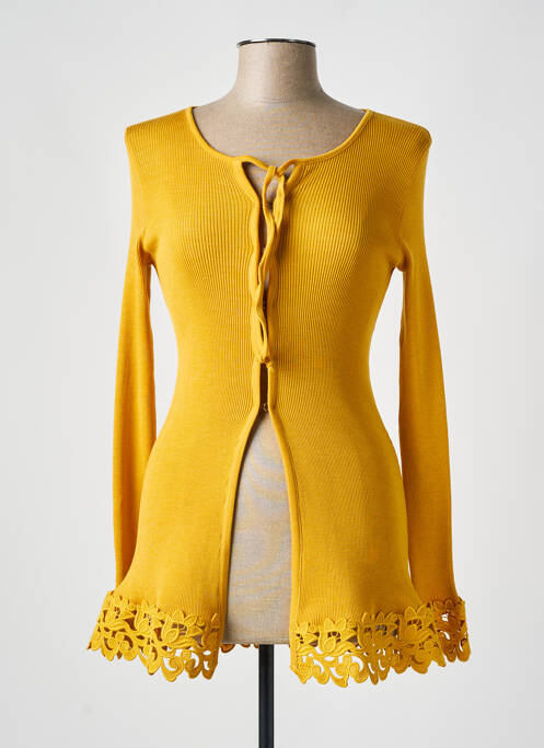 Gilet manches longues jaune LISANZA pour femme