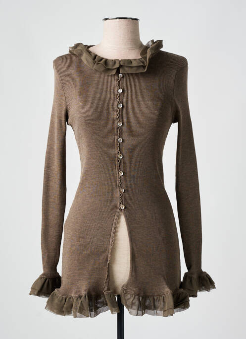 Gilet manches longues marron LISANZA pour femme