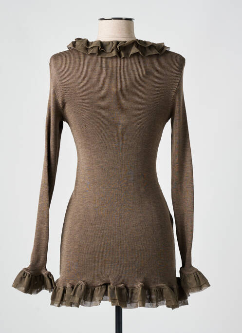 Gilet manches longues marron LISANZA pour femme