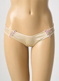 Tanga effet matière satinée beige COTTON CLUB femme