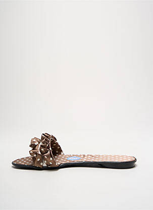 Mules/sabots tissage satiné talon plat jusqu'à 3cm marron RUE DU FAUBOURG femme