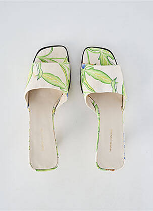 Mules/sabots semelle extérieure cuir talon de 4 à 6cm vert MANUEL CANOVAS femme