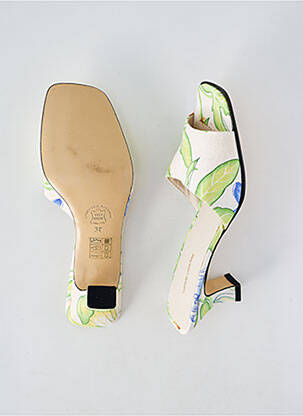 Mules/sabots semelle extérieure cuir talon de 4 à 6cm vert MANUEL CANOVAS femme