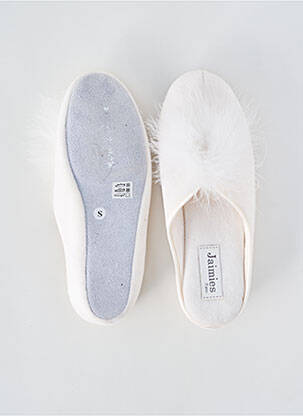 Chaussons/pantoufles tissage velours talon de 4 à 6cm blanc JAIMIES femme