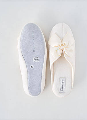 Chaussons/pantoufles tissage velours talon de 4 à 6cm blanc JAIMIES femme