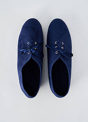 Chaussons/pantoufles fermeture lacets talon plat jusqu'à 3cm bleu RUE DU FAUBOURG femme