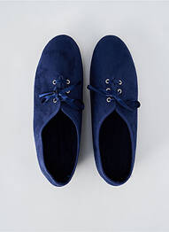 Chaussons/pantoufles fermeture lacets talon plat jusqu'à 3cm bleu RUE DU FAUBOURG femme