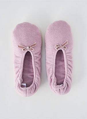 Chaussons/pantoufles semelle extérieure textile talon plat jusqu'à 3cm violet PLUTO femme