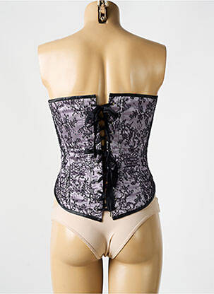 Corset bretelles élastiquées amovibles noir NUITS DE SATIN femme
